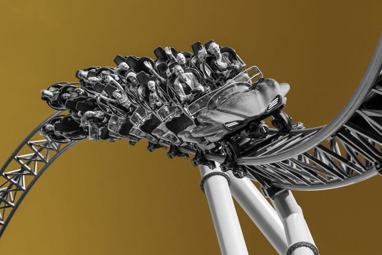 A rollercoaster ride resembling the ups and down of your business to become a high ticket closer