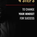A male entrepreneur standing in the dark thinking about the 4 steps to change your mindset for success.